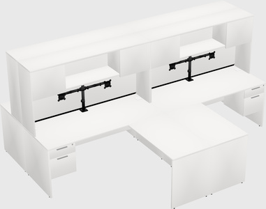 Quad l-shaped office desks