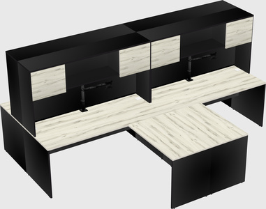 Quad l-shaped office desks