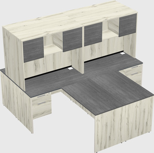 Quad l-shaped office desks