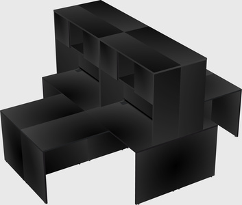 Quad l-shaped office desks