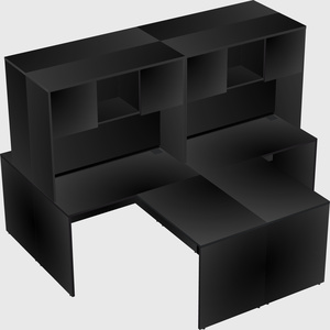 Quad l-shaped office desks