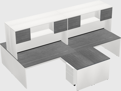 Quad l-shaped office desks