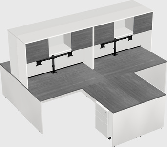 Quad l-shaped office desks