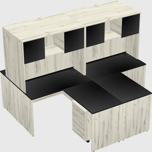 Quad l-shaped office desks