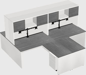 Quad l-shaped office desks