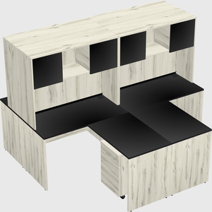 Quad l-shaped office desks