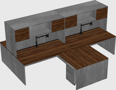 Quad l-shaped office desks