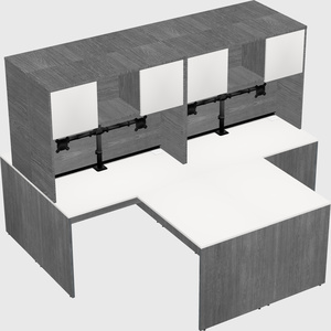 Quad l-shaped office desks
