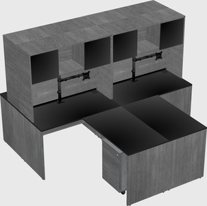 Quad l-shaped office desks