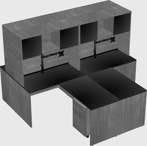 Quad l-shaped office desks