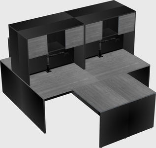 Quad l-shaped office desks