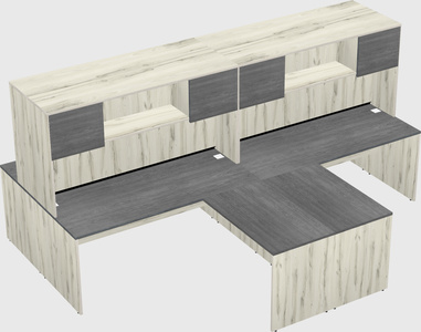 Quad l-shaped office desks