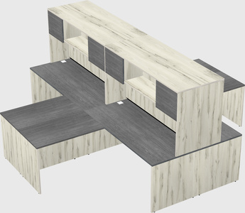 Quad l-shaped office desks