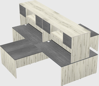 Quad l-shaped office desks