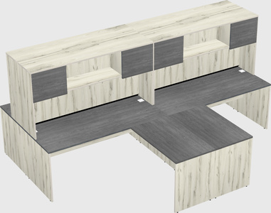 Quad l-shaped office desks