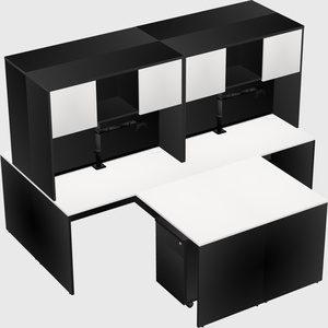 Quad l-shaped office desks