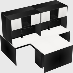Quad l-shaped office desks