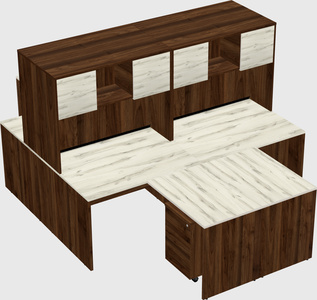 Quad l-shaped office desks