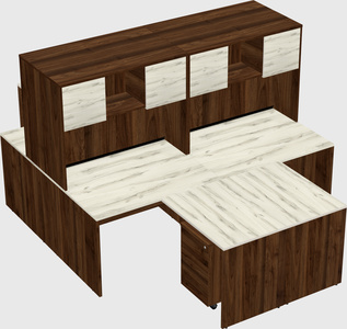 Quad l-shaped office desks