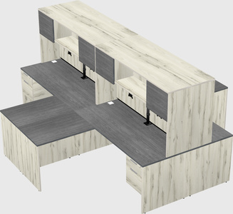 Quad l-shaped office desks