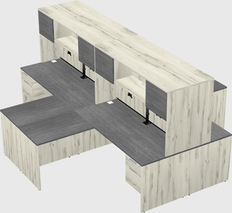 Quad l-shaped office desks