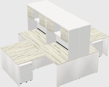 Quad l-shaped office desks