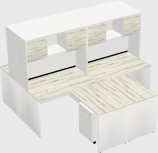 Quad l-shaped office desks