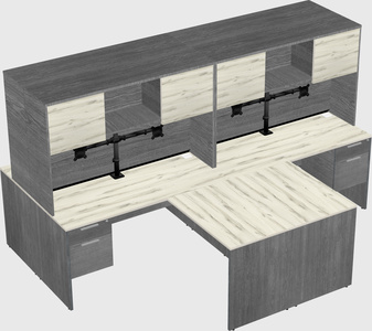 Quad l-shaped office desks