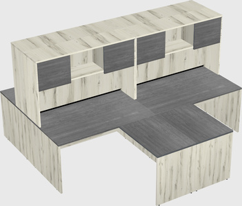 Quad l-shaped office desks