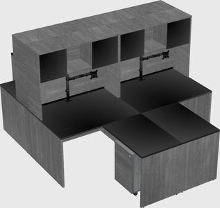 Quad l-shaped office desks