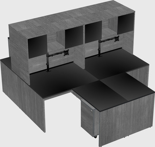 Quad l-shaped office desks