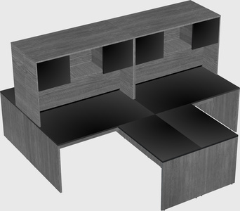 Quad l-shaped office desks