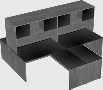 Quad l-shaped office desks