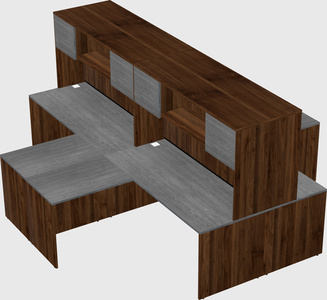 Quad l-shaped office desks