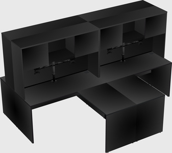 Quad l-shaped office desks