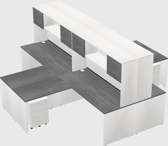 Quad l-shaped office desks