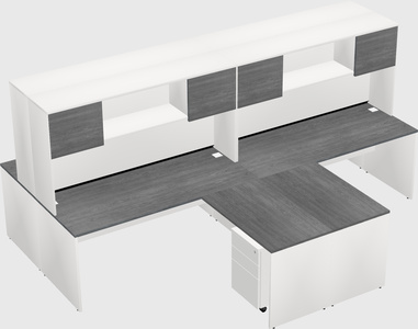 Quad l-shaped office desks