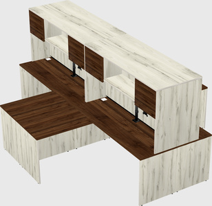 Quad l-shaped office desks