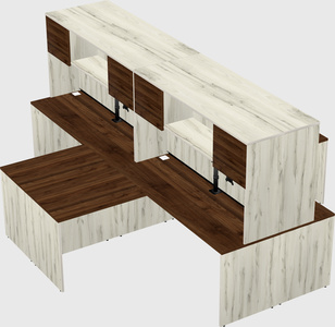 Quad l-shaped office desks