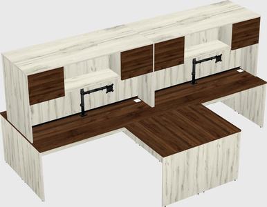 Quad l-shaped office desks