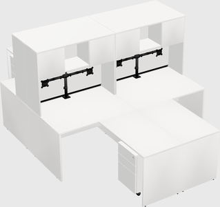 Quad l-shaped office desks