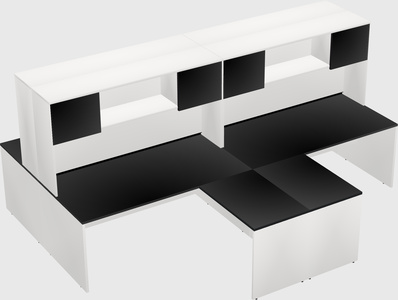 Quad l-shaped office desks