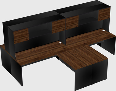 Quad l-shaped office desks