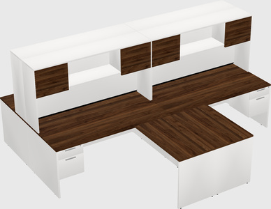 Quad l-shaped office desks