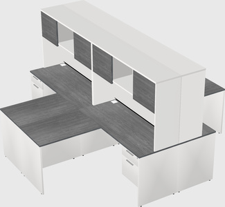 Quad l-shaped office desks