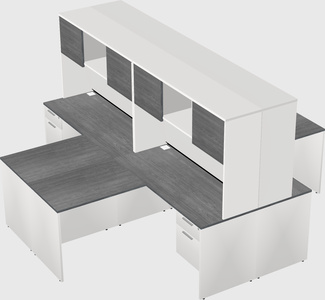 Quad l-shaped office desks