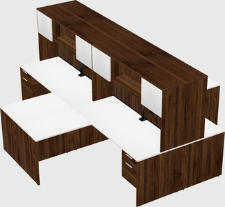 Quad l-shaped office desks