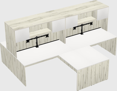 Quad l-shaped office desks