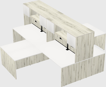 Quad l-shaped office desks