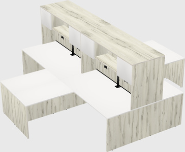 Quad l-shaped office desks